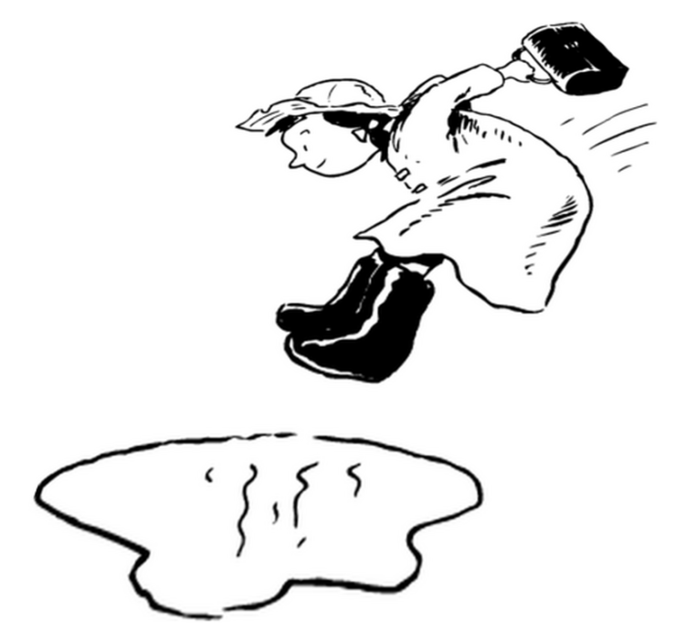 Vinyl teppe spedbarn som hopper i vanndammer - Tenstickers