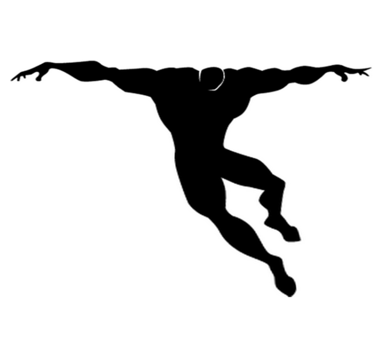 Vinyl teppe spedbarn superhelt som hopper - Tenstickers