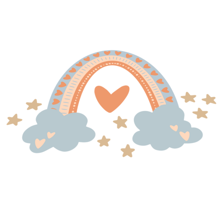 Vinyl teppe spedbarn pastellfarger regnbue - Tenstickers