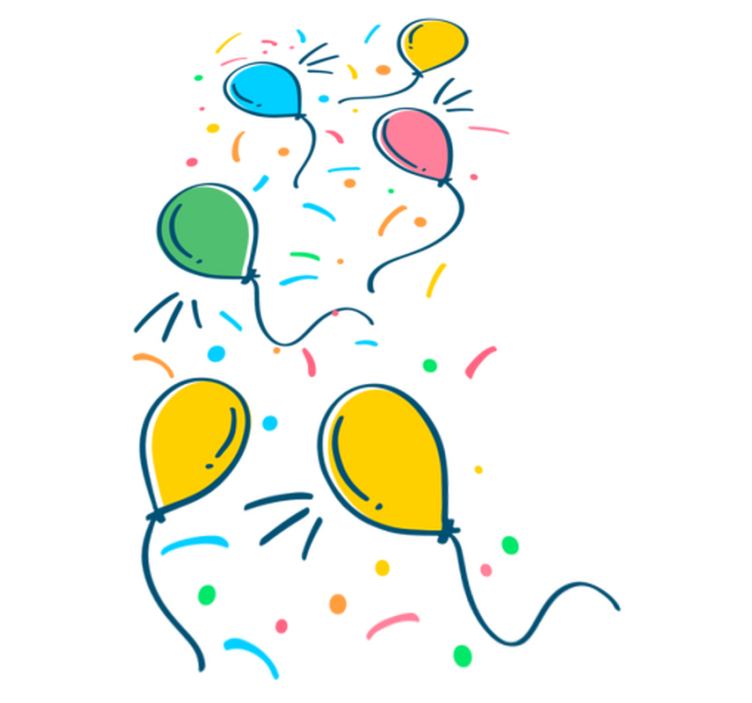 Ballong med konfetti vinyl teppe spedbarn - Tenstickers