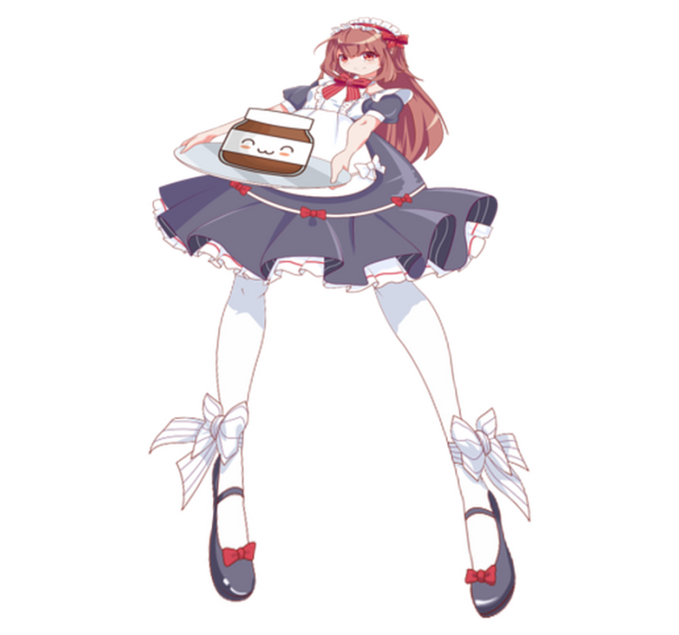 Vinyl teppe spedbarn animejente med nutella - Tenstickers