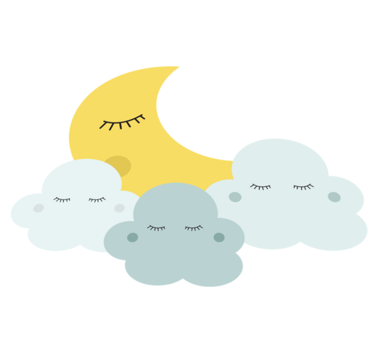 Vinyl teppe spedbarn lykkelig måne og sky søvn - Tenstickers