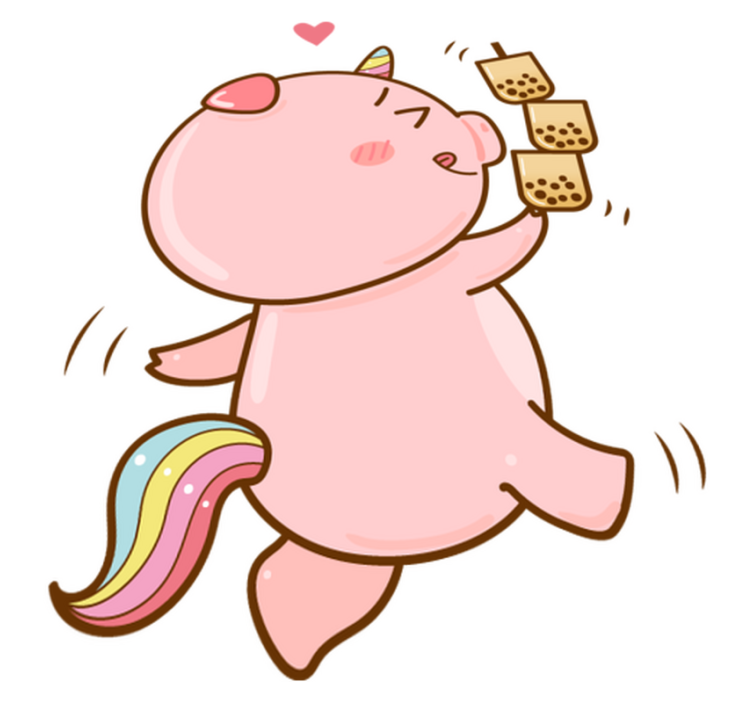 Vinyl teppe spedbarn tegneseriegris enhjørning - Tenstickers