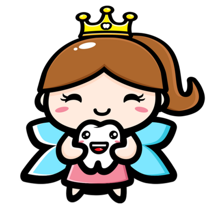 Vinyl teppe spedbarn søt design tannfe - Tenstickers