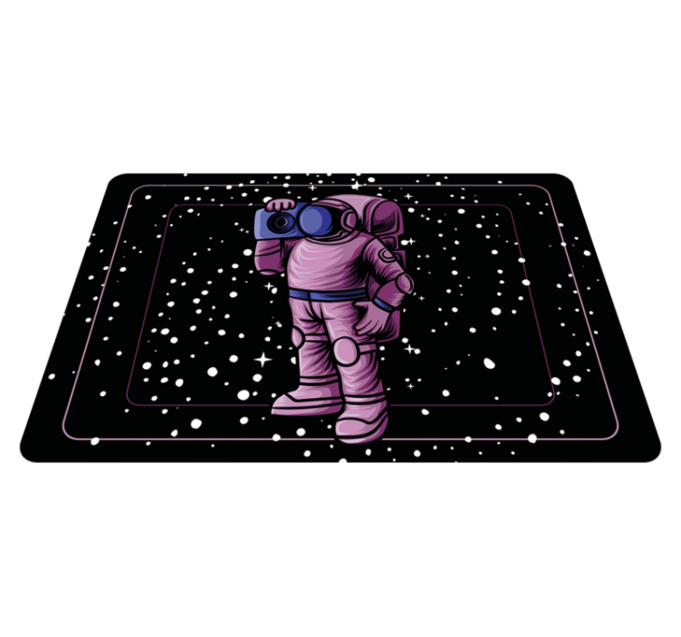 Vinyl teppe spedbarn astronaut som holder radio tape - Tenstickers