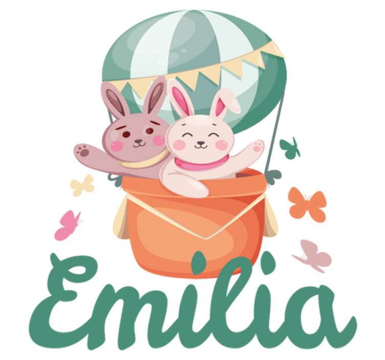 Tilpassede kaniner i ballong vinyl teppe spedbarn - Tenstickers