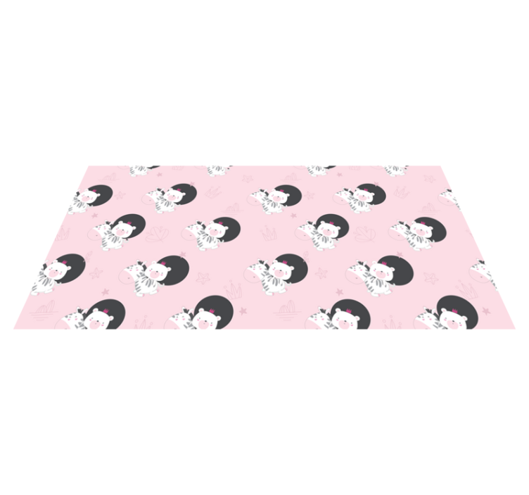 Vinyl teppe spedbarn med zebra og bjørn møbler - Tenstickers