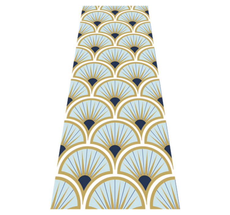 Bad vinyl teppe i art deco blå nyanser - Tenstickers