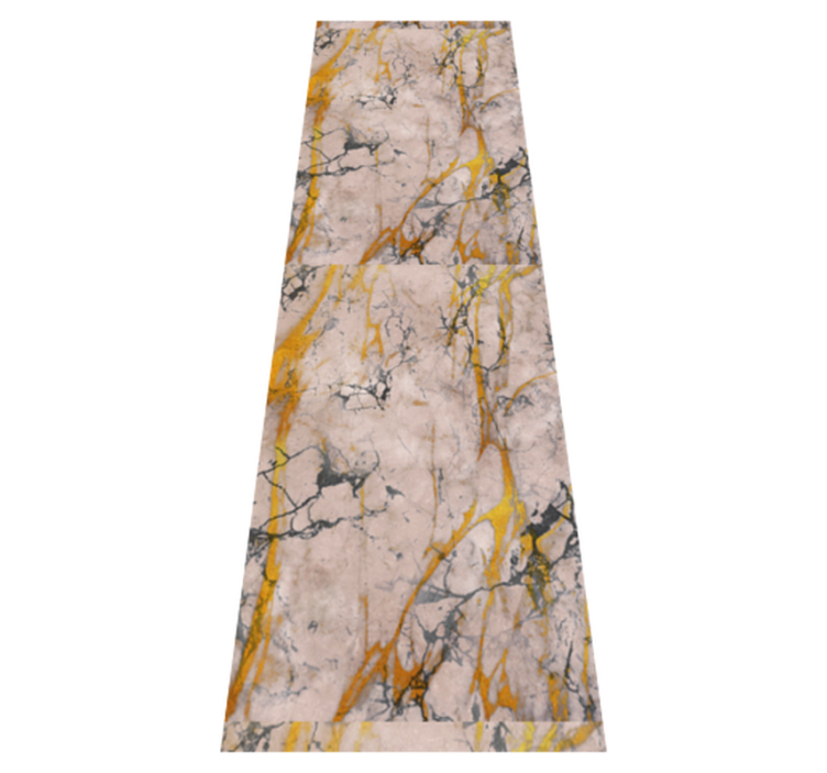 Bad vinyl teppe i varm gullmarmor - Tenstickers