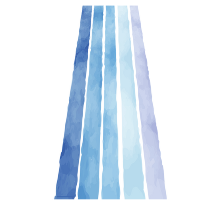 Bad vinyl teppe med mønster av blå akvarellstriper - Tenstickers