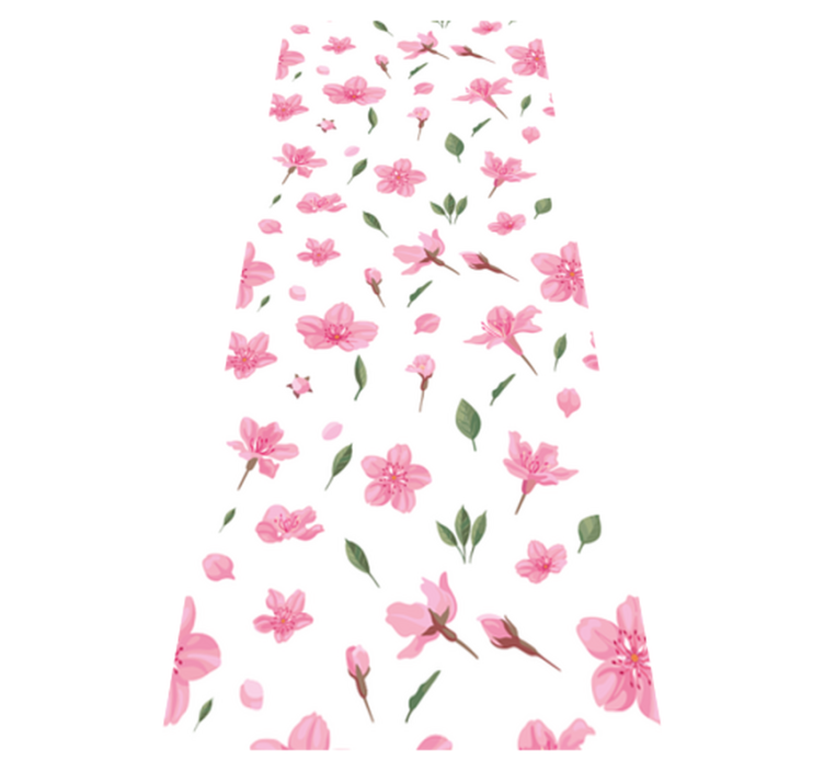 Bad vinyl teppe akvarell pastell rosa blomster - Tenstickers