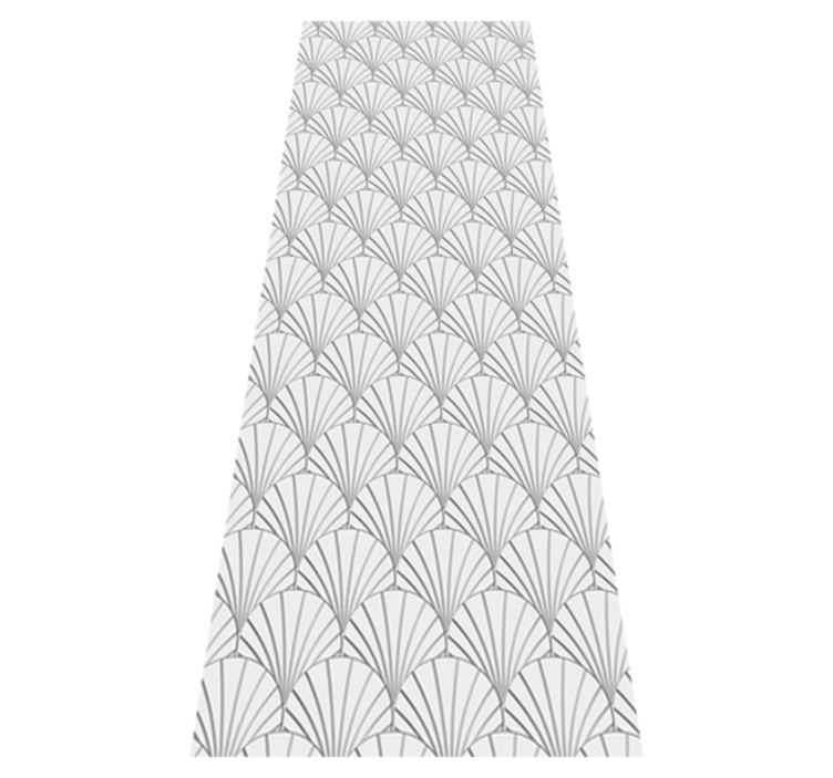 Bad vinyl teppe med art deco hvite skjell mønster - Tenstickers