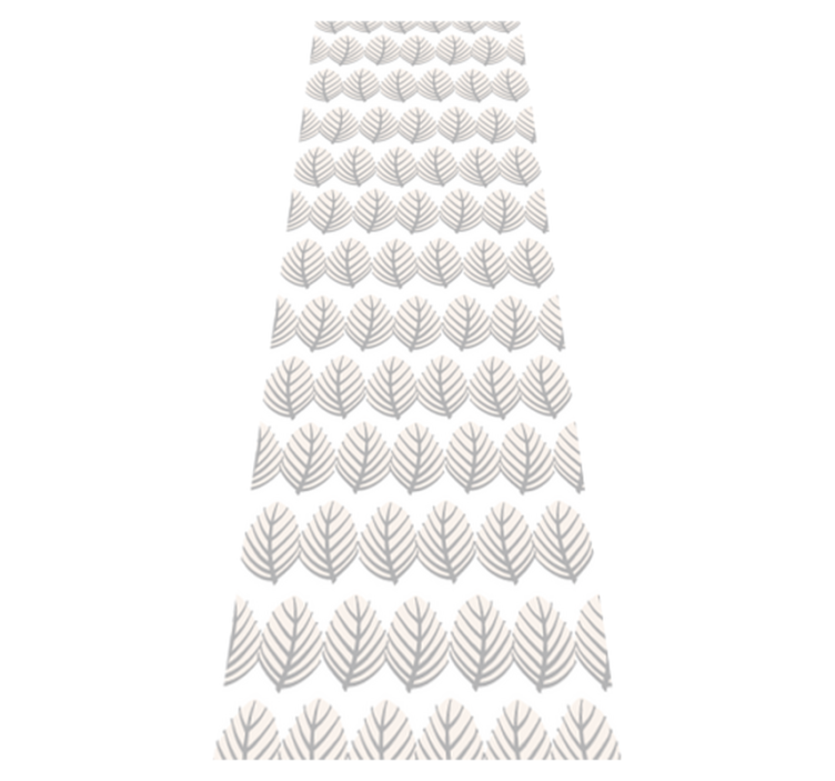 Grå bladformet mønster bad vinyl teppe - Tenstickers