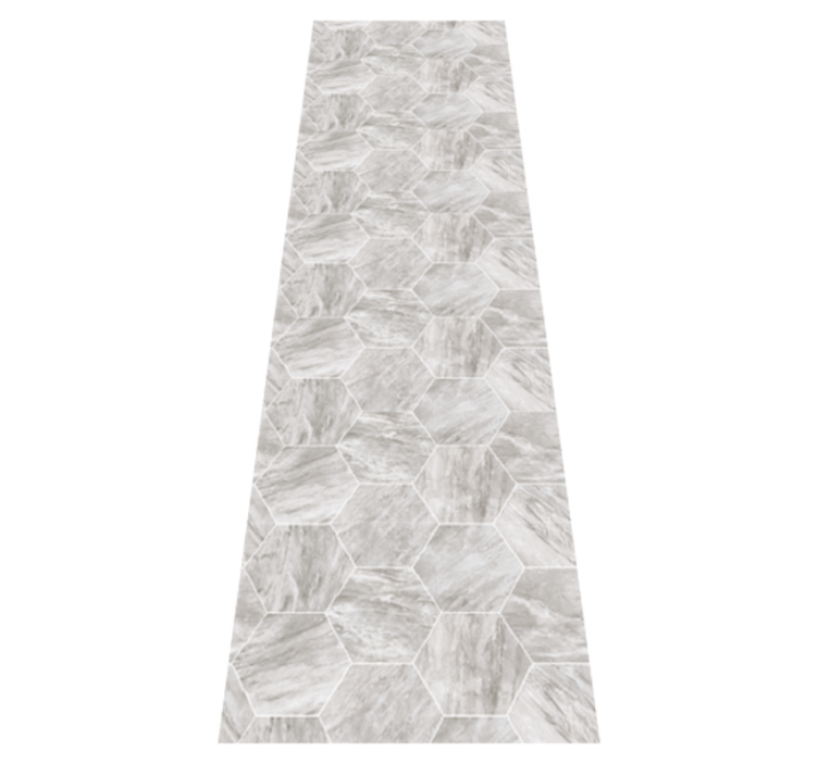 Bad vinyl teppe i gullmarmorerte heksagonmønster - Tenstickers