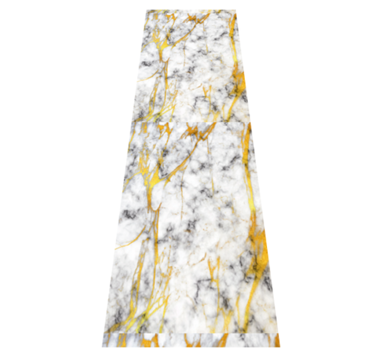 Bad vinyl teppe i elegant grå og gullmarmor - Tenstickers