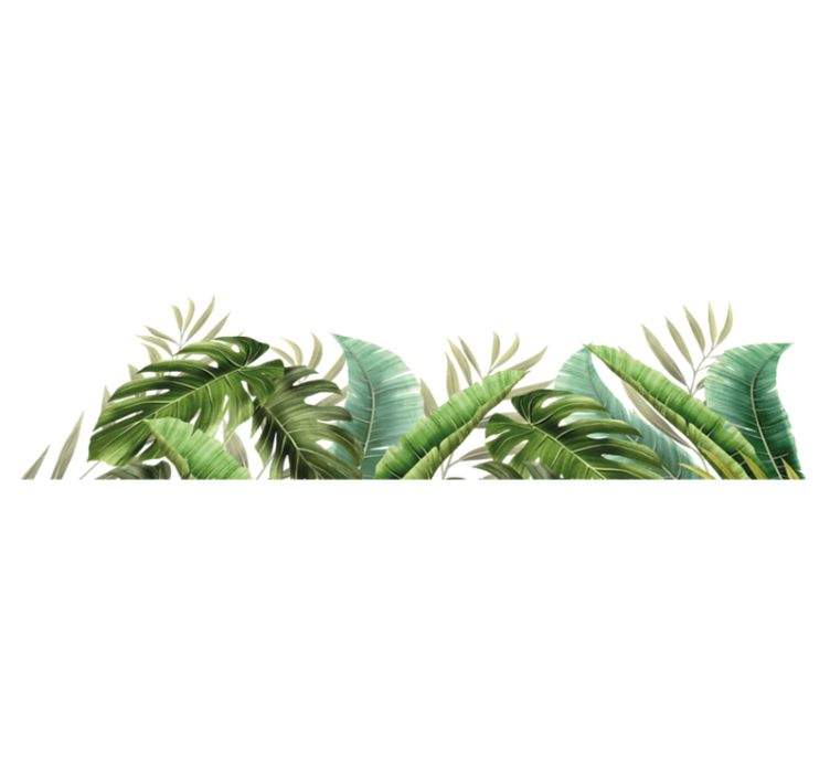 Tropiske planter bad vinyl teppe - Tenstickers