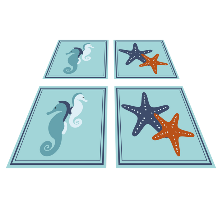 Bad vinyl teppe maritim stil flis - Tenstickers