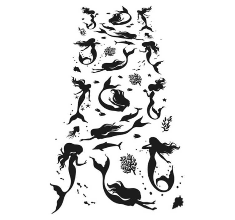 Bad vinyl teppe med havfruer design - Tenstickers