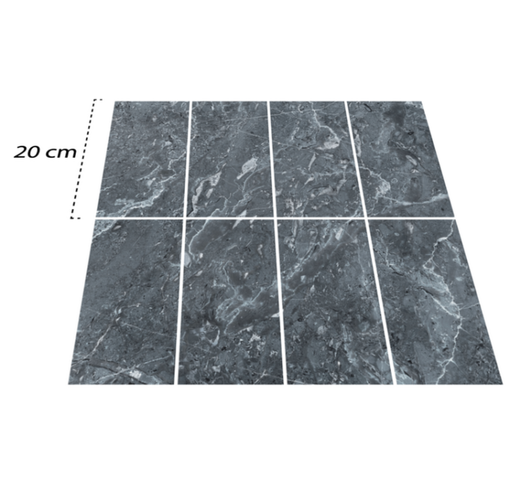 Bad vinyl teppe grå marmorfliser - Tenstickers
