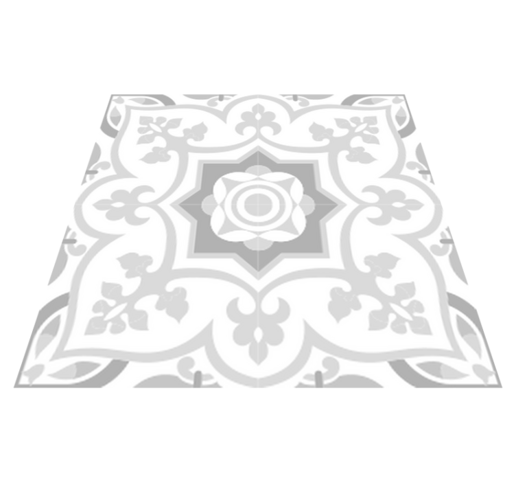 Bad vinyl teppe i gråtoner med marokkansk flis - Tenstickers