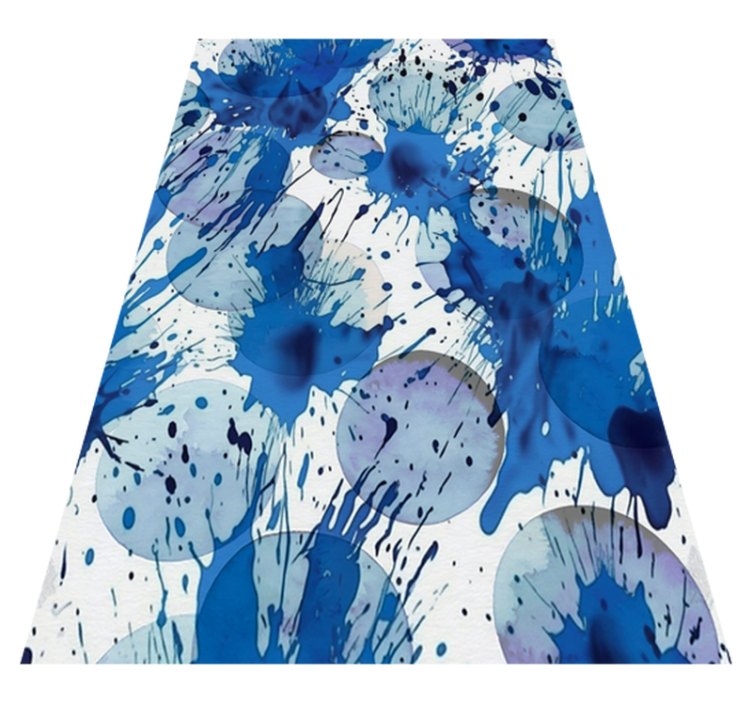 Blå blekk sirkler bad vinyl teppe - Tenstickers