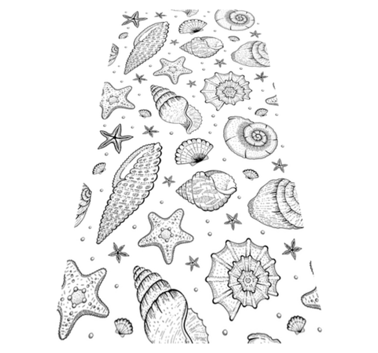 Bad vinyl teppe marine liv og skjell dusj - Tenstickers