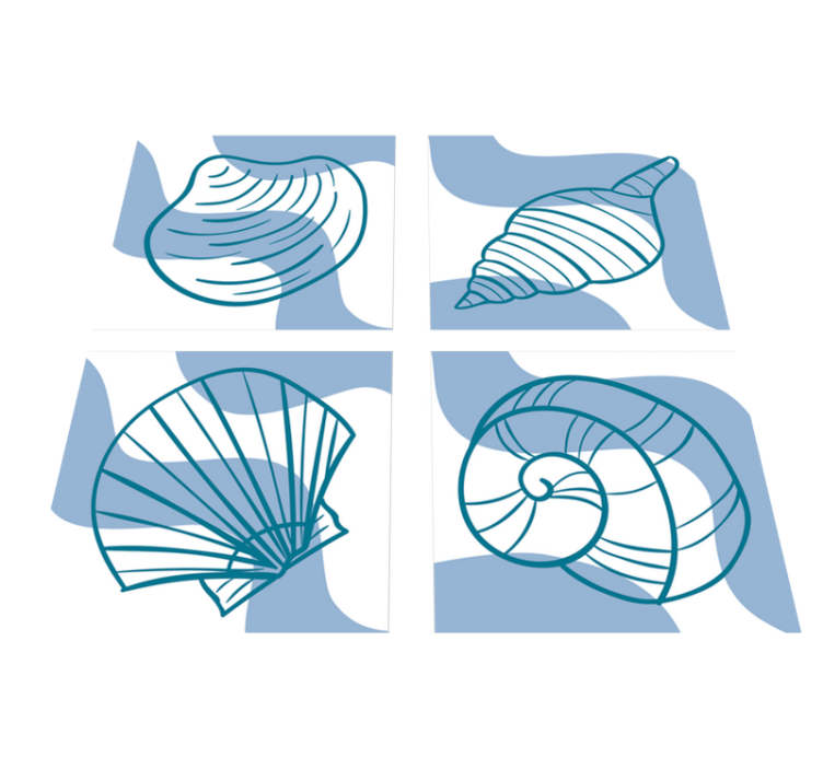 Bad vinyl teppe med skjellmønster - Tenstickers