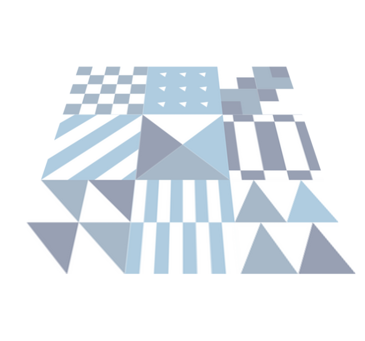 Bad vinyl teppe geometrisk blått mønster - Tenstickers