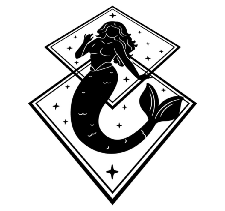 Bad vinyl teppe med havfrue dusj klistremerke - Tenstickers