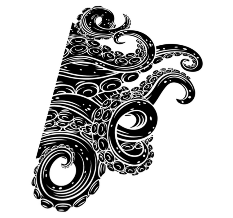 Bad vinyl teppe med blekkspruttentakler dusjforheng - Tenstickers