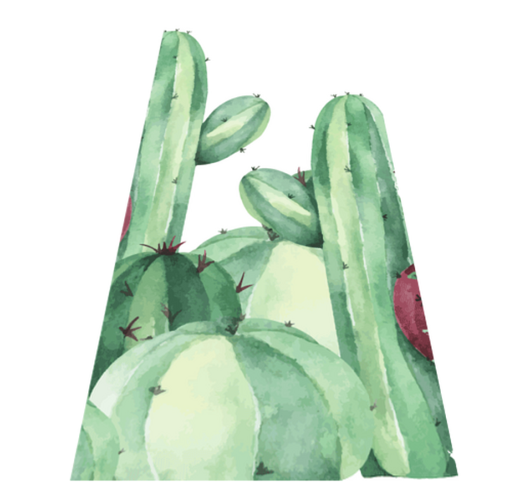 Bad vinyl teppe med kaktusplanter - Tenstickers