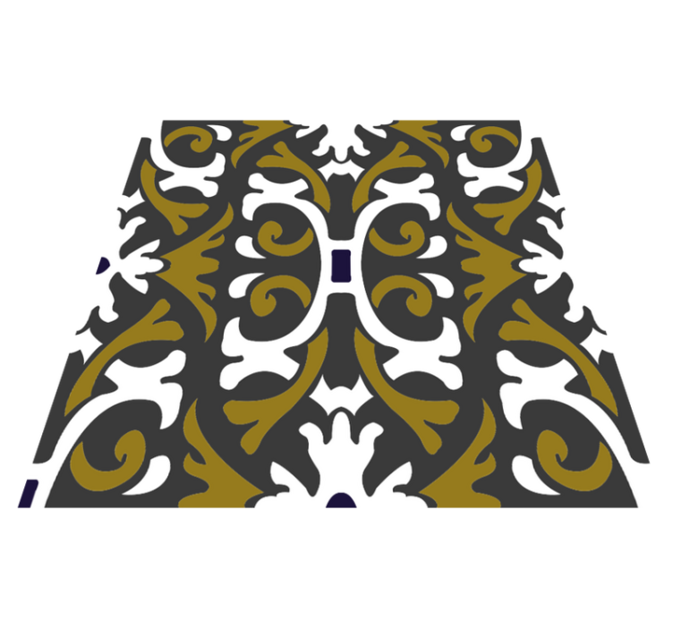 Vinyl teppe kjøkken vintage beige blomsterfliser - Tenstickers