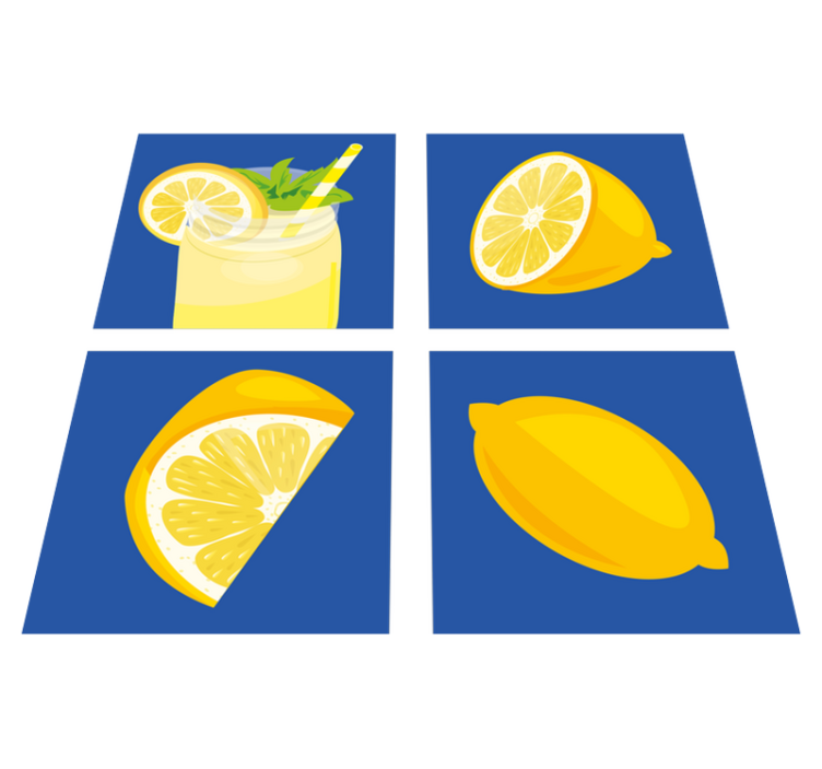 Vinyl teppe kjøkken sitronjuice fliser - Tenstickers