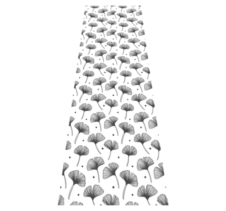 Vinyl teppe kjøkken gingko blader hvit mønster - Tenstickers