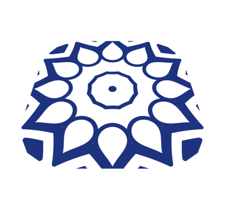 Vinyl teppe kjøkken delfts blå mandala blomster - Tenstickers