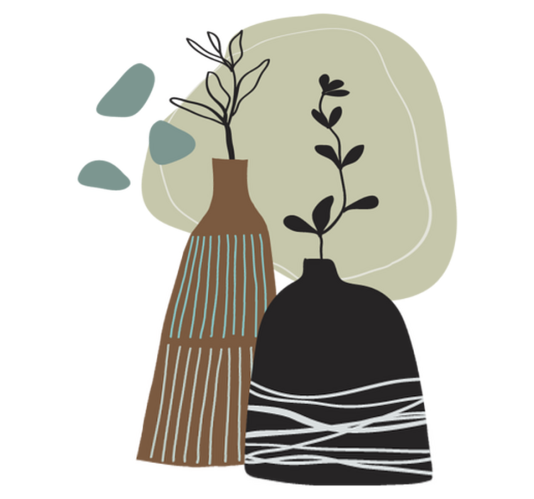 Vinyl teppe kjøkken fargede blader i vase - Tenstickers