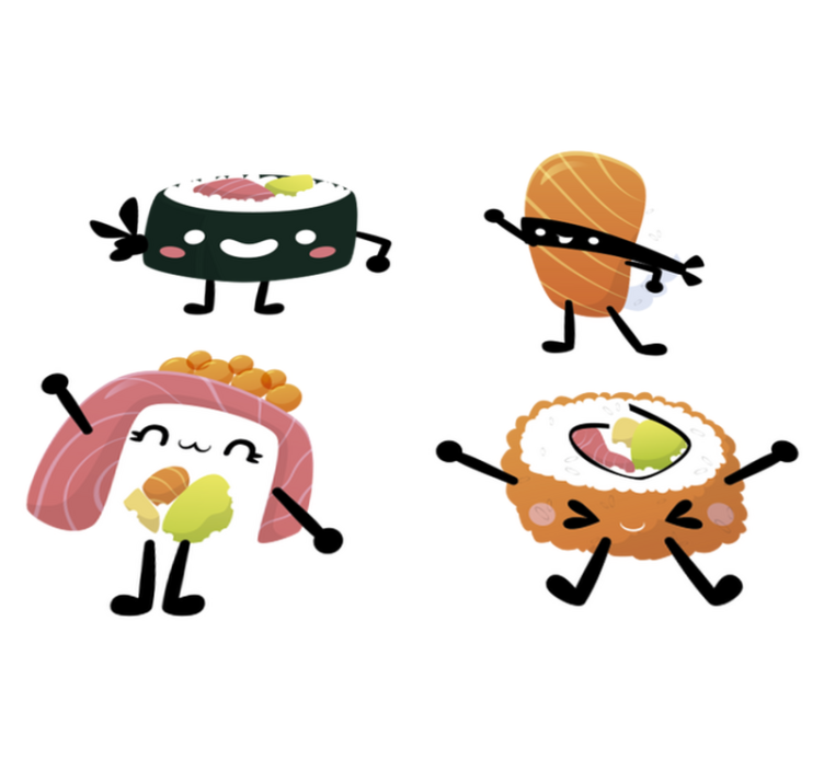 Vinyl teppe kjøkken søtt sushi design - Tenstickers