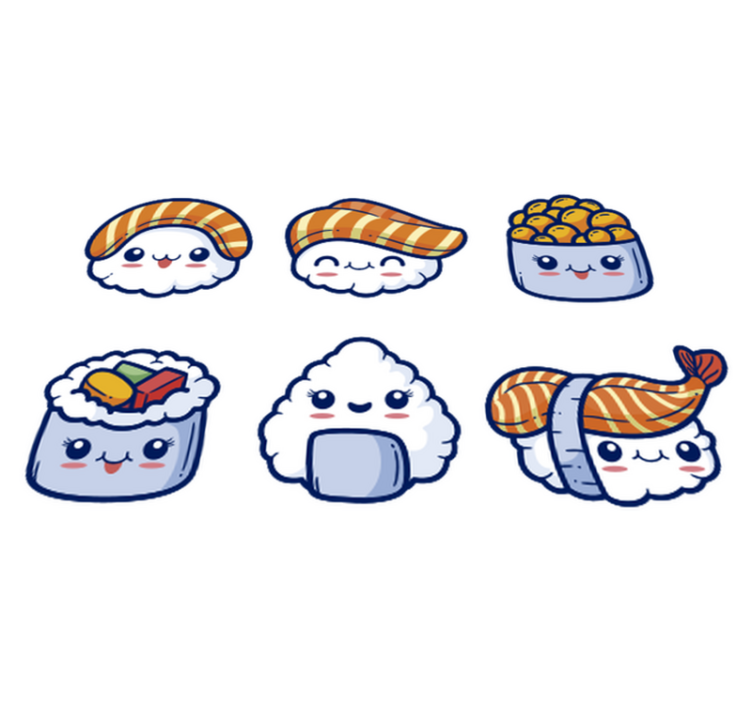 Cute sushi vinyl teppe kjøkken - Tenstickers