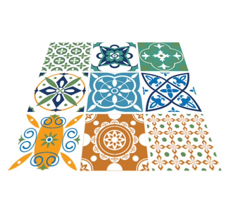 Vinyl teppe kjøkken porselensfliser miks - Tenstickers