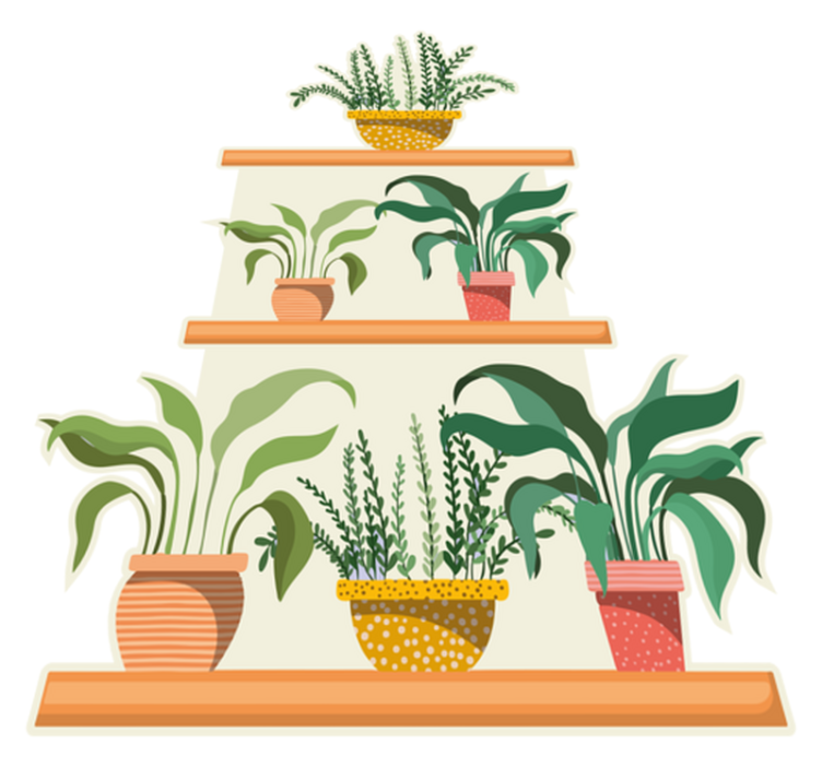 Vinyl teppe kjøkken plantehylle sett - Tenstickers