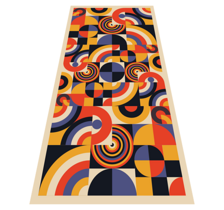 Vinyl teppe kjøkken fargerike bauhaus sirkler - Tenstickers