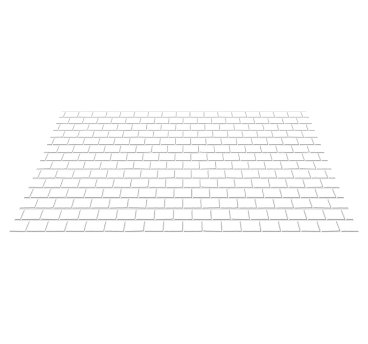 Vinyl teppe kjøkken hvite mursteiner - Tenstickers