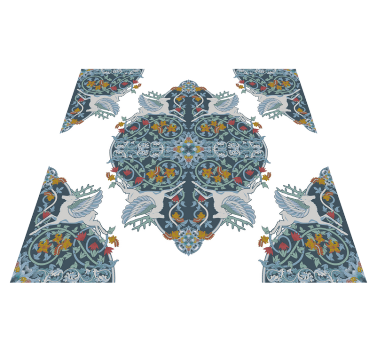 Vinyl teppe kjøkken blomster vintage fliser - Tenstickers