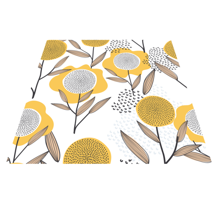 Vinyl teppe kjøkken gult abstrakt blomsterdesign - Tenstickers