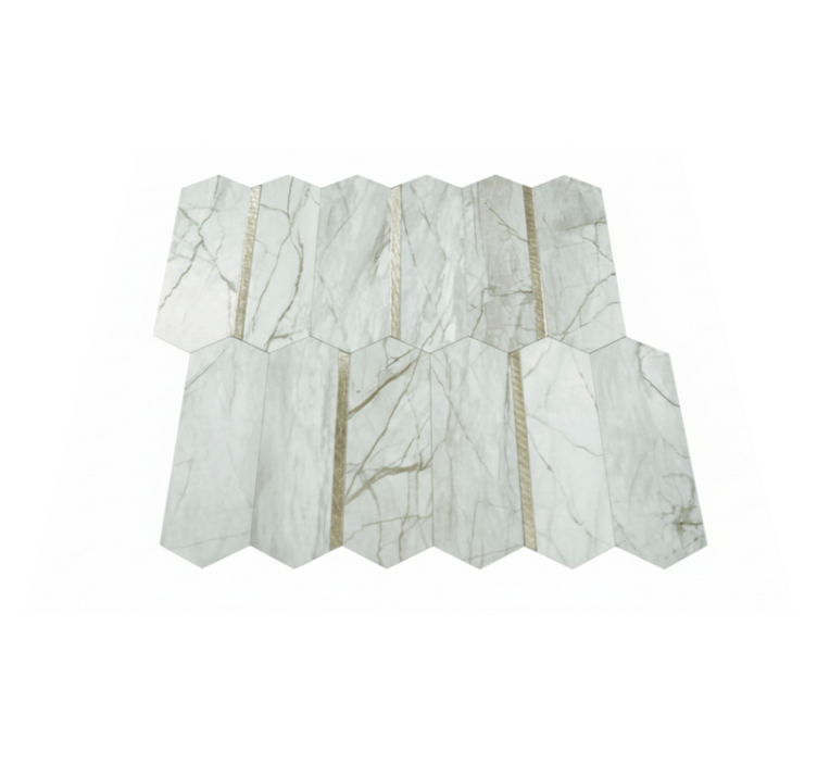 Vinyl teppe kjøkken trendy marmor design - Tenstickers