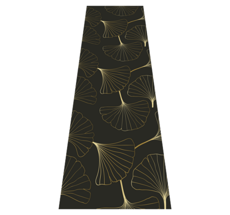 Ginkgo blader kull gull vinyl teppe kontor - Tenstickers