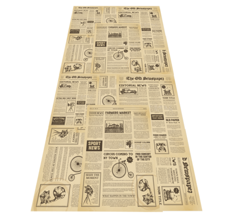 Vinyl teppe kontor vintage amerikansk avis - Tenstickers