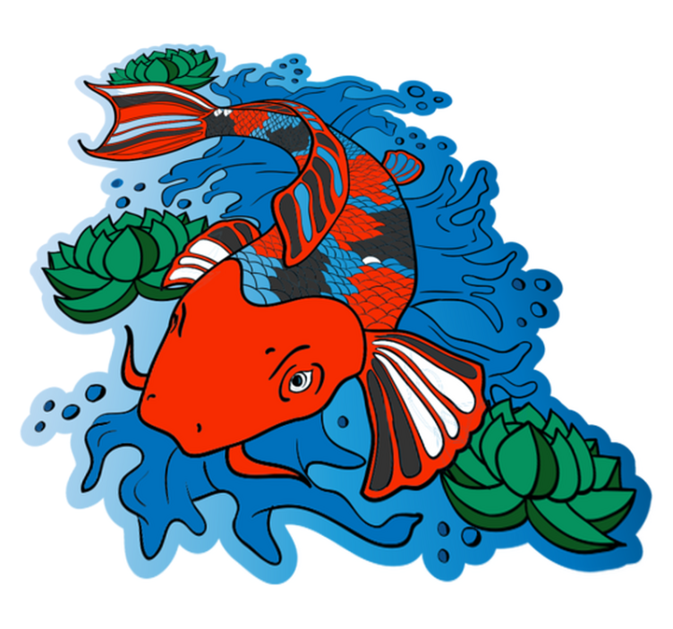 Koi fish design animalsk vinylteppe - Tenstickers