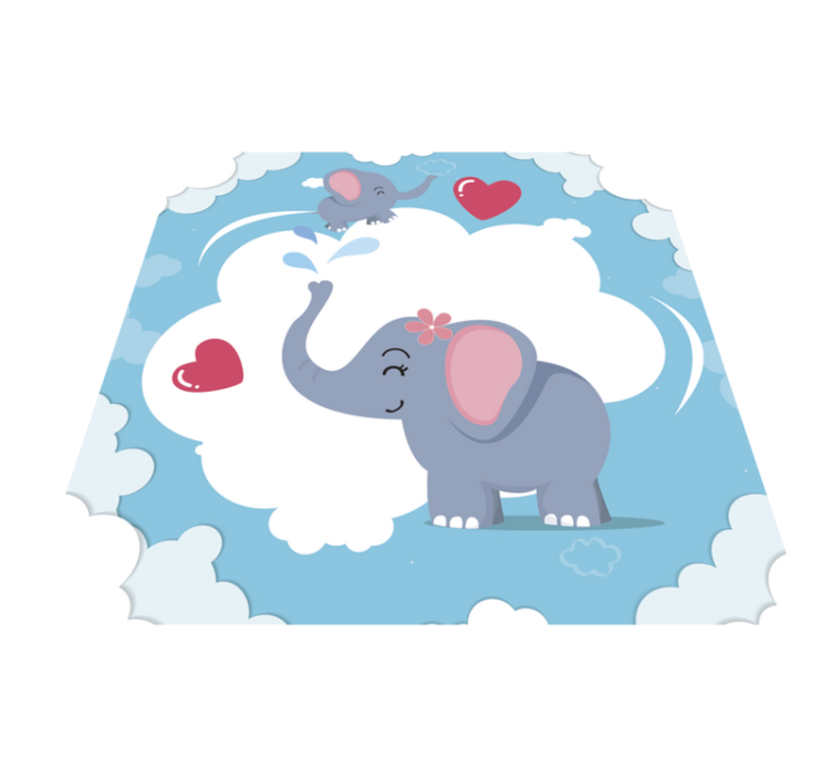 Søt Elefant Cloudscape baby vinylteppe - Tenstickers
