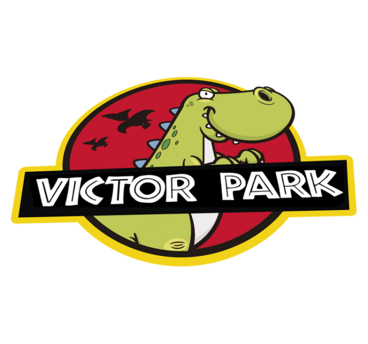 Personnalised jurassic park kids vinyl teppe - Tenstickers